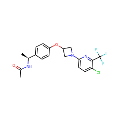 CC(=O)N[C@@H](C)c1ccc(OC2CN(c3ccc(Cl)c(C(F)(F)F)n3)C2)cc1 ZINC000142232113