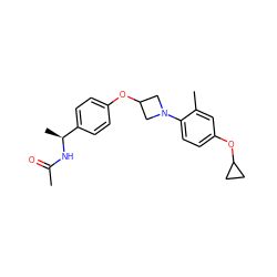 CC(=O)N[C@@H](C)c1ccc(OC2CN(c3ccc(OC4CC4)cc3C)C2)cc1 ZINC000142279073