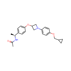 CC(=O)N[C@@H](C)c1ccc(OC2CN(c3ccc(OCC4CC4)cc3)C2)cc1 ZINC000142178604