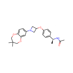 CC(=O)N[C@@H](C)c1ccc(OC2CN(c3ccc4c(c3)OCC(C)(C)CO4)C2)cc1 ZINC000142178812