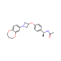 CC(=O)N[C@@H](C)c1ccc(OC2CN(c3ccc4c(c3)OCCCO4)C2)cc1 ZINC000142227640