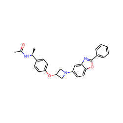 CC(=O)N[C@@H](C)c1ccc(OC2CN(c3ccc4oc(-c5ccccc5)nc4c3)C2)cc1 ZINC000096172860