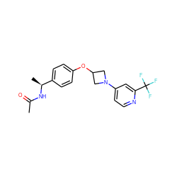 CC(=O)N[C@@H](C)c1ccc(OC2CN(c3ccnc(C(F)(F)F)c3)C2)cc1 ZINC000142231893