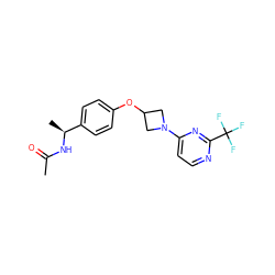 CC(=O)N[C@@H](C)c1ccc(OC2CN(c3ccnc(C(F)(F)F)n3)C2)cc1 ZINC000142230397