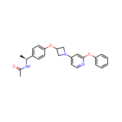 CC(=O)N[C@@H](C)c1ccc(OC2CN(c3ccnc(Oc4ccccc4)c3)C2)cc1 ZINC000142313841