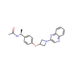 CC(=O)N[C@@H](C)c1ccc(OC2CN(c3cnc4ccccc4n3)C2)cc1 ZINC000142316623