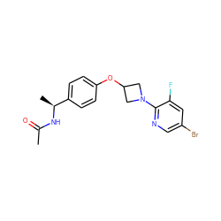 CC(=O)N[C@@H](C)c1ccc(OC2CN(c3ncc(Br)cc3F)C2)cc1 ZINC000142232533