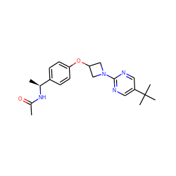 CC(=O)N[C@@H](C)c1ccc(OC2CN(c3ncc(C(C)(C)C)cn3)C2)cc1 ZINC000142335993