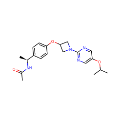 CC(=O)N[C@@H](C)c1ccc(OC2CN(c3ncc(OC(C)C)cn3)C2)cc1 ZINC000142184805