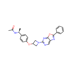 CC(=O)N[C@@H](C)c1ccc(OC2CN(c3ncc4nc(-c5ccccc5)oc4n3)C2)cc1 ZINC000142231728