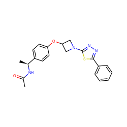 CC(=O)N[C@@H](C)c1ccc(OC2CN(c3nnc(-c4ccccc4)s3)C2)cc1 ZINC000142314672