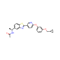 CC(=O)N[C@@H](C)c1ccc2sc(-c3ccc(Oc4cccc(OCC5CC5)c4)nc3)nc2c1 ZINC001772654949