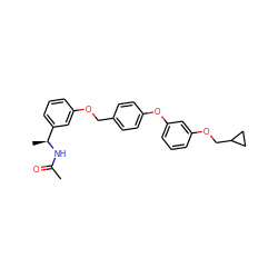 CC(=O)N[C@@H](C)c1cccc(OCc2ccc(Oc3cccc(OCC4CC4)c3)cc2)c1 ZINC001772653601