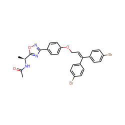 CC(=O)N[C@@H](C)c1nc(-c2ccc(OCC=C(c3ccc(Br)cc3)c3ccc(Br)cc3)cc2)no1 ZINC001772619756