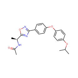 CC(=O)N[C@@H](C)c1nc(-c2ccc(Oc3ccc(OC(C)C)cc3)cc2)no1 ZINC001772645544