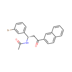 CC(=O)N[C@@H](CC(=O)c1ccc2ccccc2c1)c1cccc(Br)c1 ZINC000072112966