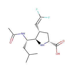 CC(=O)N[C@@H](CC(C)C)[C@@H]1N[C@@H](C(=O)O)C[C@H]1C=C(F)F ZINC000013645237