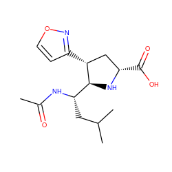 CC(=O)N[C@@H](CC(C)C)[C@@H]1N[C@@H](C(=O)O)C[C@H]1c1ccon1 ZINC000013645221