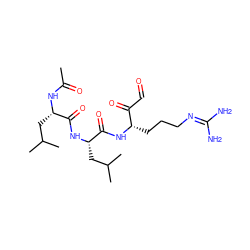 CC(=O)N[C@@H](CC(C)C)C(=O)N[C@@H](CC(C)C)C(=O)N[C@@H](CCCN=C(N)N)C(=O)C=O ZINC000029469574