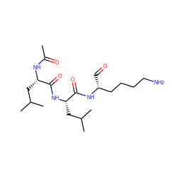 CC(=O)N[C@@H](CC(C)C)C(=O)N[C@@H](CC(C)C)C(=O)N[C@H](C=O)CCCCN ZINC000026023460