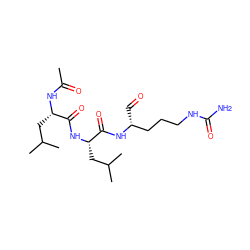 CC(=O)N[C@@H](CC(C)C)C(=O)N[C@@H](CC(C)C)C(=O)N[C@H](C=O)CCCNC(N)=O ZINC000028011285
