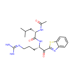 CC(=O)N[C@@H](CC(C)C)C(=O)N[C@@H](CCCN=C(N)N)C(=O)c1nc2ccccc2s1 ZINC000013526047