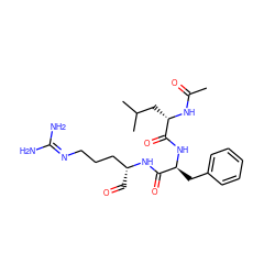 CC(=O)N[C@@H](CC(C)C)C(=O)N[C@@H](Cc1ccccc1)C(=O)N[C@H](C=O)CCCN=C(N)N ZINC000026026139