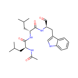 CC(=O)N[C@@H](CC(C)C)C(=O)N[C@H](CC(C)C)C(=O)N[C@@H](C=O)Cc1c[nH]c2ccccc12 ZINC000027620000