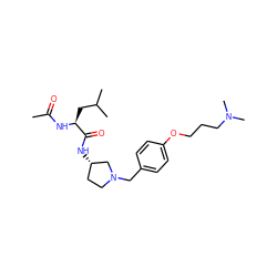 CC(=O)N[C@@H](CC(C)C)C(=O)N[C@H]1CCN(Cc2ccc(OCCCN(C)C)cc2)C1 ZINC000028475200