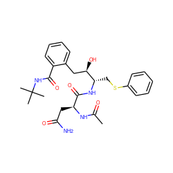 CC(=O)N[C@@H](CC(N)=O)C(=O)N[C@@H](CSc1ccccc1)[C@H](O)Cc1ccccc1C(=O)NC(C)(C)C ZINC000027769756