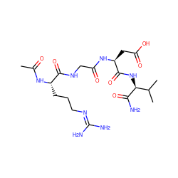 CC(=O)N[C@@H](CCCN=C(N)N)C(=O)NCC(=O)N[C@@H](CC(=O)O)C(=O)N[C@H](C(N)=O)C(C)C ZINC000013825436