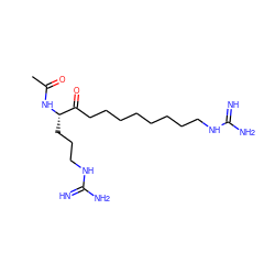 CC(=O)N[C@@H](CCCNC(=N)N)C(=O)CCCCCCCCNC(=N)N ZINC000013350868