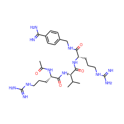 CC(=O)N[C@@H](CCCNC(=N)N)C(=O)N[C@H](C(=O)N[C@@H](CCCNC(=N)N)C(=O)NCc1ccc(C(=N)N)cc1)C(C)C ZINC000049680212