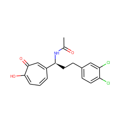 CC(=O)N[C@@H](CCc1ccc(Cl)c(Cl)c1)c1cccc(O)c(=O)c1 ZINC000005663063