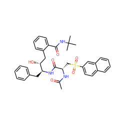 CC(=O)N[C@@H](CS(=O)(=O)c1ccc2ccccc2c1)C(=O)N[C@@H](Cc1ccccc1)[C@H](O)Cc1ccccc1C(=O)NC(C)(C)C ZINC000026016173