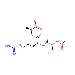 CC(=O)N[C@@H](CS)C(=O)N[C@@H](CCCNC(=N)N)C(=O)N[C@@H](C)C(N)=O ZINC000149729983