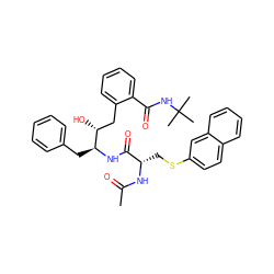 CC(=O)N[C@@H](CSc1ccc2ccccc2c1)C(=O)N[C@@H](Cc1ccccc1)[C@H](O)Cc1ccccc1C(=O)NC(C)(C)C ZINC000026015140