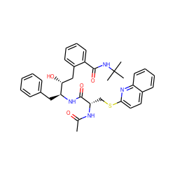 CC(=O)N[C@@H](CSc1ccc2ccccc2n1)C(=O)N[C@@H](Cc1ccccc1)[C@H](O)Cc1ccccc1C(=O)NC(C)(C)C ZINC000026016215