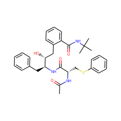 CC(=O)N[C@@H](CSc1ccccc1)C(=O)N[C@@H](Cc1ccccc1)[C@H](O)Cc1ccccc1C(=O)NC(C)(C)C ZINC000026018932