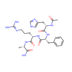 CC(=O)N[C@@H](Cc1c[nH]cn1)C(=O)N[C@H](Cc1ccccc1)C(=O)N[C@@H](CCCN=C(N)N)C(=O)N[C@@H](C)C(N)=O ZINC000096904135