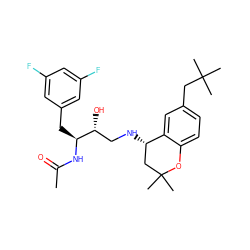 CC(=O)N[C@@H](Cc1cc(F)cc(F)c1)[C@H](O)CN[C@H]1CC(C)(C)Oc2ccc(CC(C)(C)C)cc21 ZINC000096282250