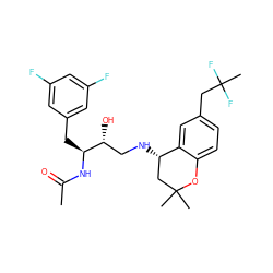 CC(=O)N[C@@H](Cc1cc(F)cc(F)c1)[C@H](O)CN[C@H]1CC(C)(C)Oc2ccc(CC(C)(F)F)cc21 ZINC000096282251