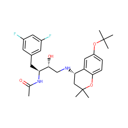 CC(=O)N[C@@H](Cc1cc(F)cc(F)c1)[C@H](O)CN[C@H]1CC(C)(C)Oc2ccc(OC(C)(C)C)cc21 ZINC000096282234