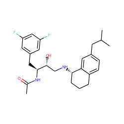 CC(=O)N[C@@H](Cc1cc(F)cc(F)c1)[C@H](O)CN[C@H]1CCCc2ccc(CC(C)C)cc21 ZINC000096916895