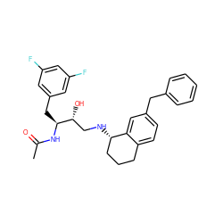 CC(=O)N[C@@H](Cc1cc(F)cc(F)c1)[C@H](O)CN[C@H]1CCCc2ccc(Cc3ccccc3)cc21 ZINC000096282240