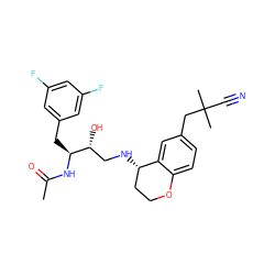 CC(=O)N[C@@H](Cc1cc(F)cc(F)c1)[C@H](O)CN[C@H]1CCOc2ccc(CC(C)(C)C#N)cc21 ZINC000096282247