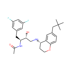 CC(=O)N[C@@H](Cc1cc(F)cc(F)c1)[C@H](O)CN[C@H]1CCOc2ccc(CC(C)(C)C)cc21 ZINC000036412525