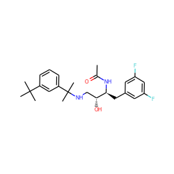 CC(=O)N[C@@H](Cc1cc(F)cc(F)c1)[C@H](O)CNC(C)(C)c1cccc(C(C)(C)C)c1 ZINC000064526871