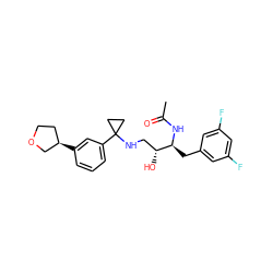 CC(=O)N[C@@H](Cc1cc(F)cc(F)c1)[C@H](O)CNC1(c2cccc([C@@H]3CCOC3)c2)CC1 ZINC000060327925