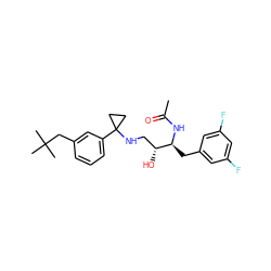 CC(=O)N[C@@H](Cc1cc(F)cc(F)c1)[C@H](O)CNC1(c2cccc(CC(C)(C)C)c2)CC1 ZINC000064528363